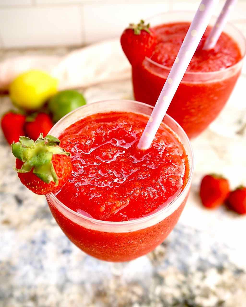 Lighter From-scratch Strawberry Daiquiris