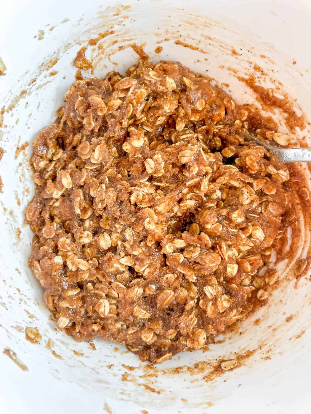 Gluten-free monster cookie batter in a bowl.
