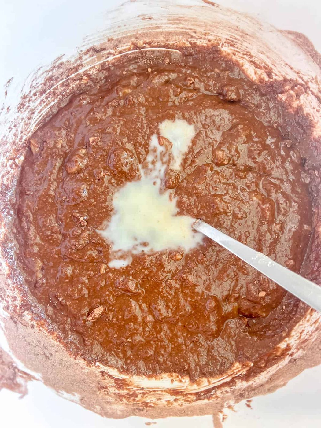 The wet and dry ingredients mixed together.