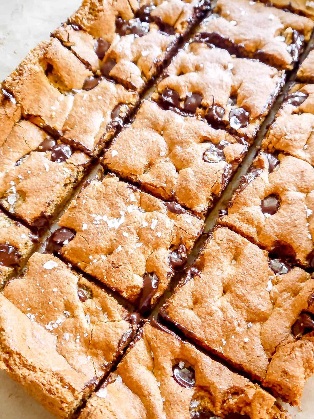 Sliced almond flour cookie bars.