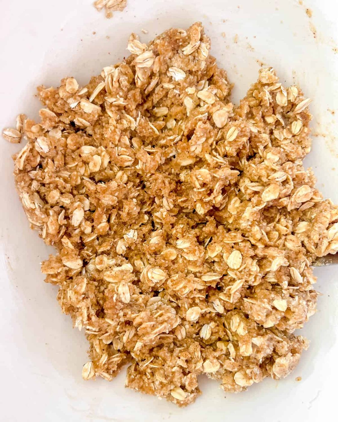 Wet and dry ingredients mixed together.