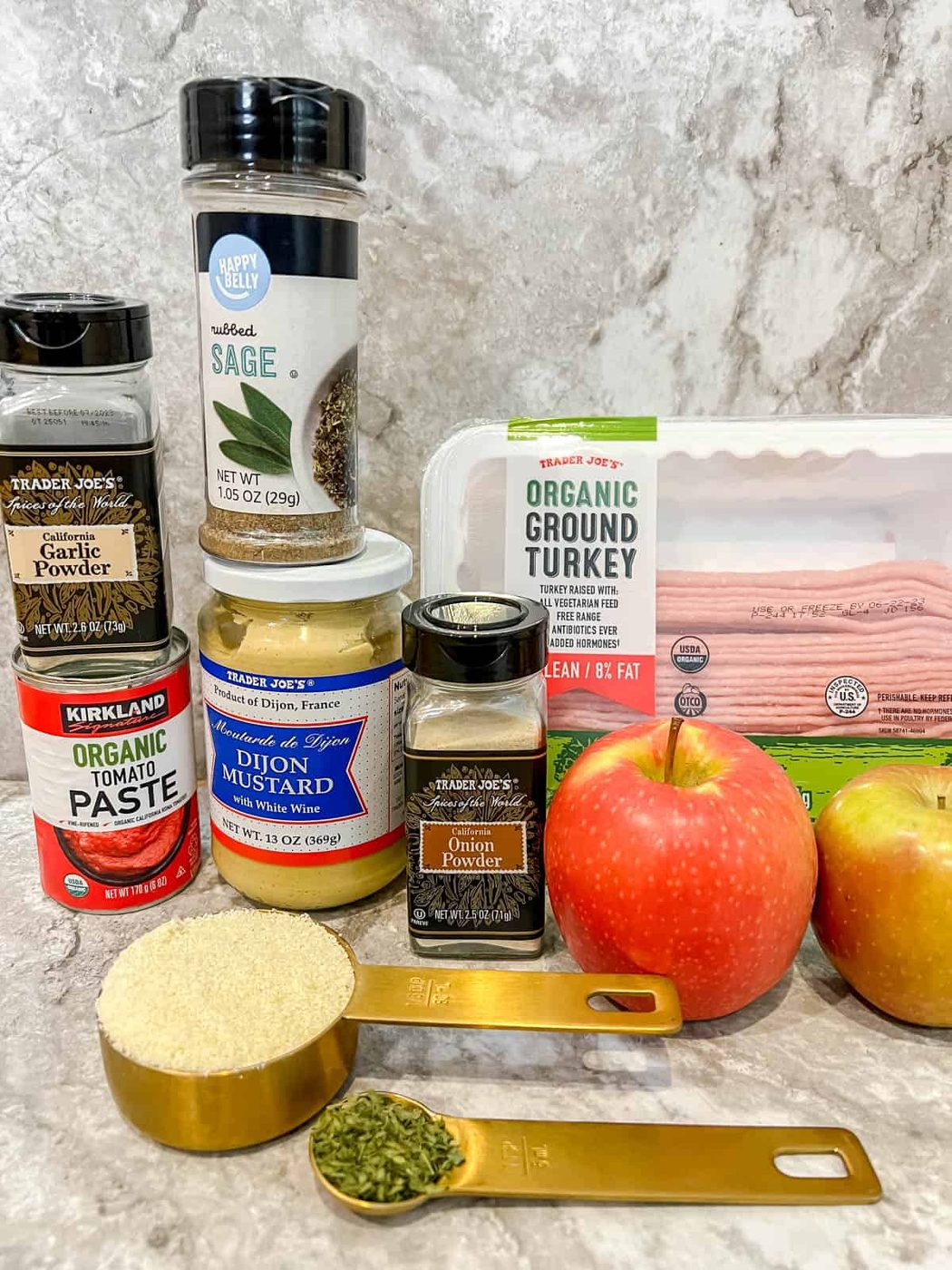 Lighter Turkey Apple Meatloaf ingredients.