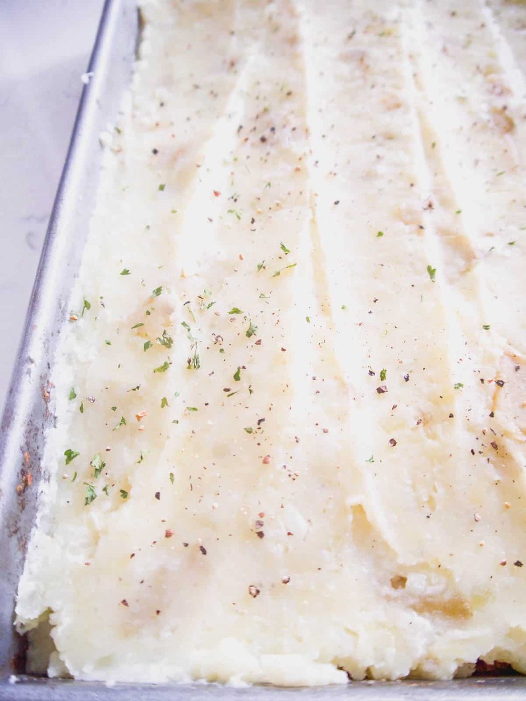 Mashed cauliflower and potato layer added.