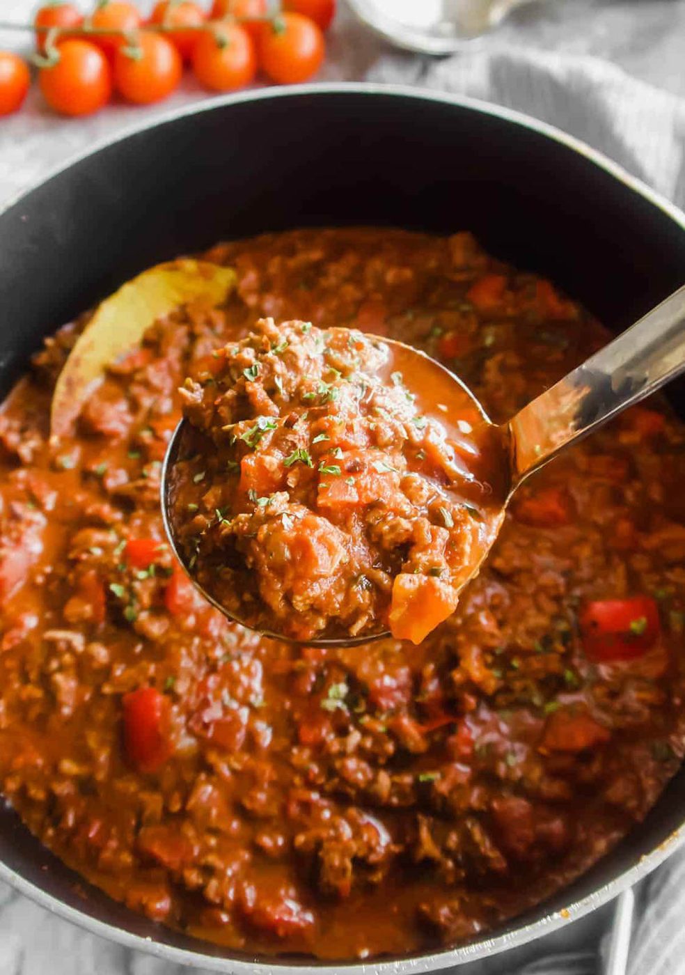 From-scratch Spicy Meat Sauce