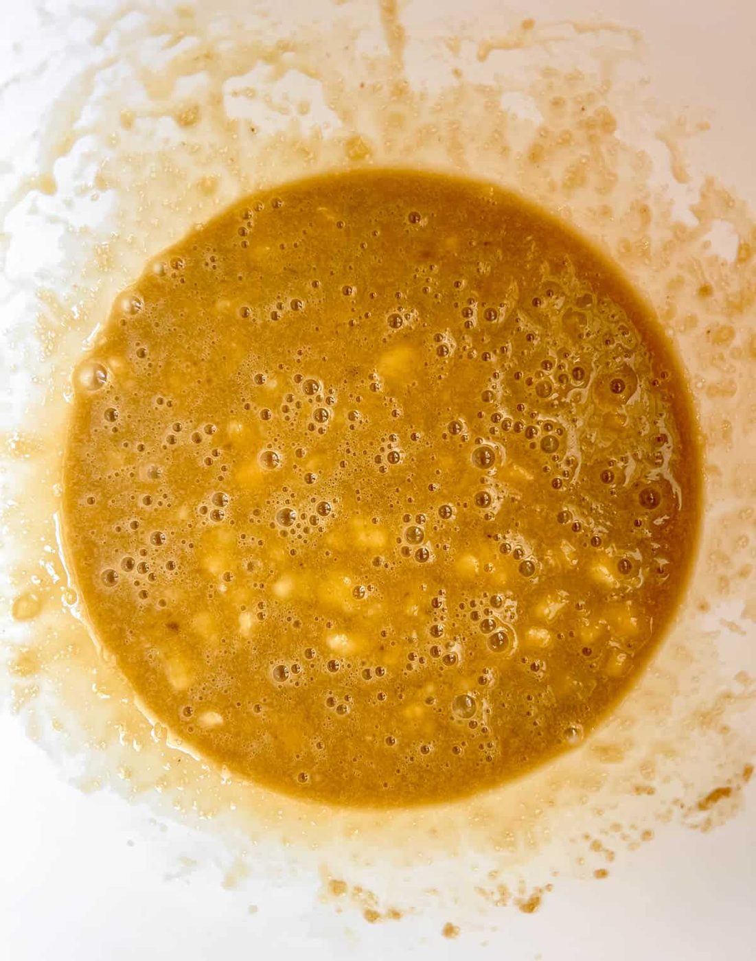 Wet ingredients in a bowl.