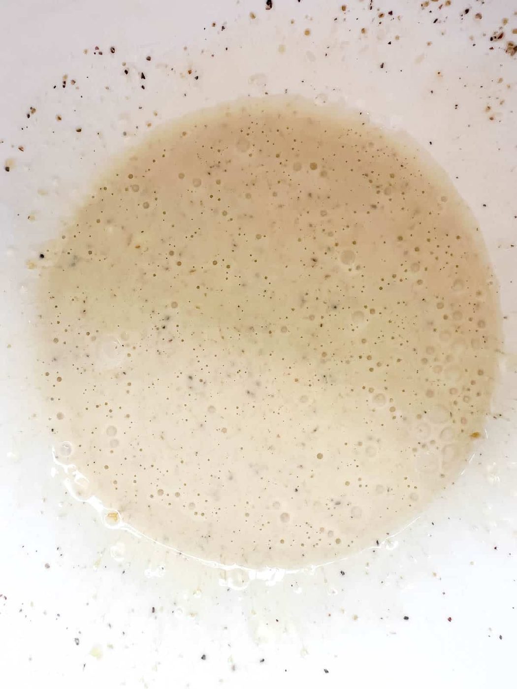 Dressing in a bowl.
