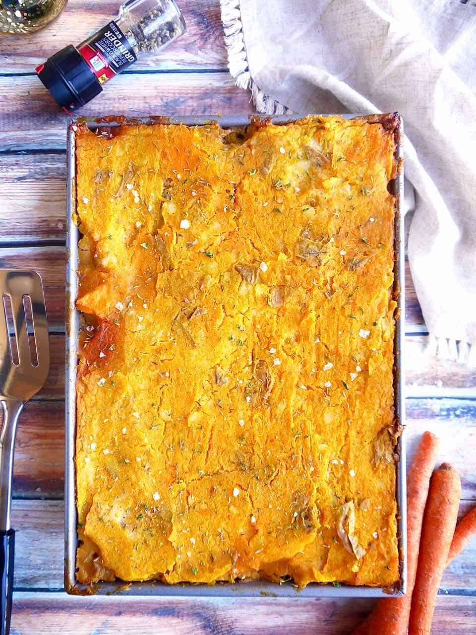 Baked butternut squash shepherd's pie.