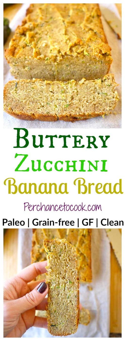 Buttery Zucchini Banana Bread (without butter!) (paleo, GF)