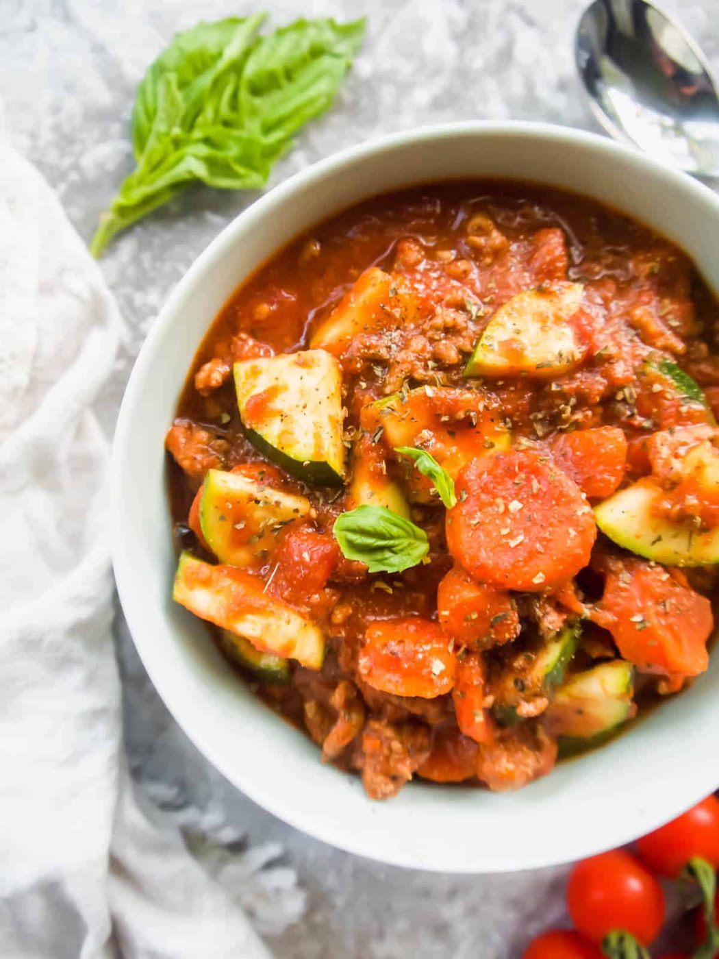 Whole30 veggie meat sauce in a bowl.