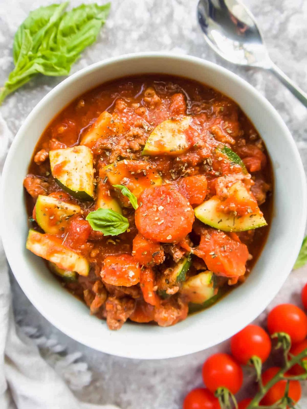 Lighter Meat Sauce with Carrots and Zucchini