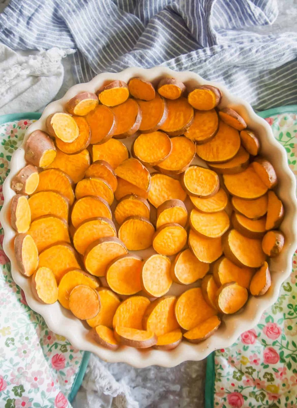 Baked sweet potato crust.
