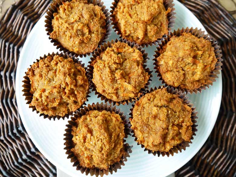 Carrot Cake Breakfast Muffins, Paleo, GF