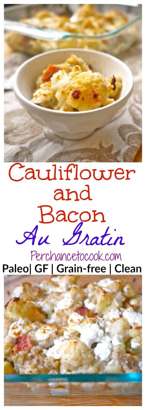 Cauliflower and Bacon Au Gratin (paleo, GF)