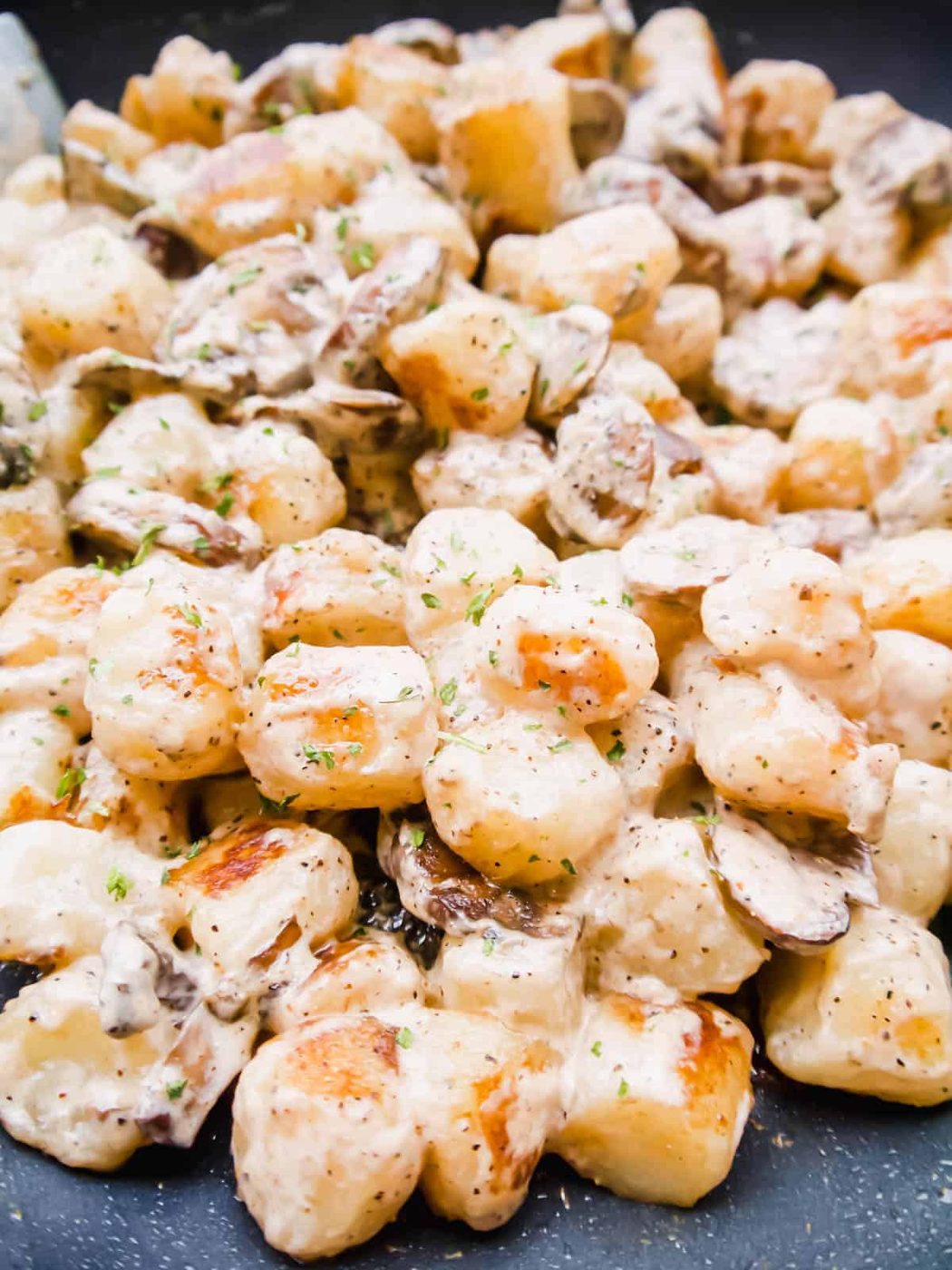 Creamy Mushroom Sauce: Cauliflower Gnocchi