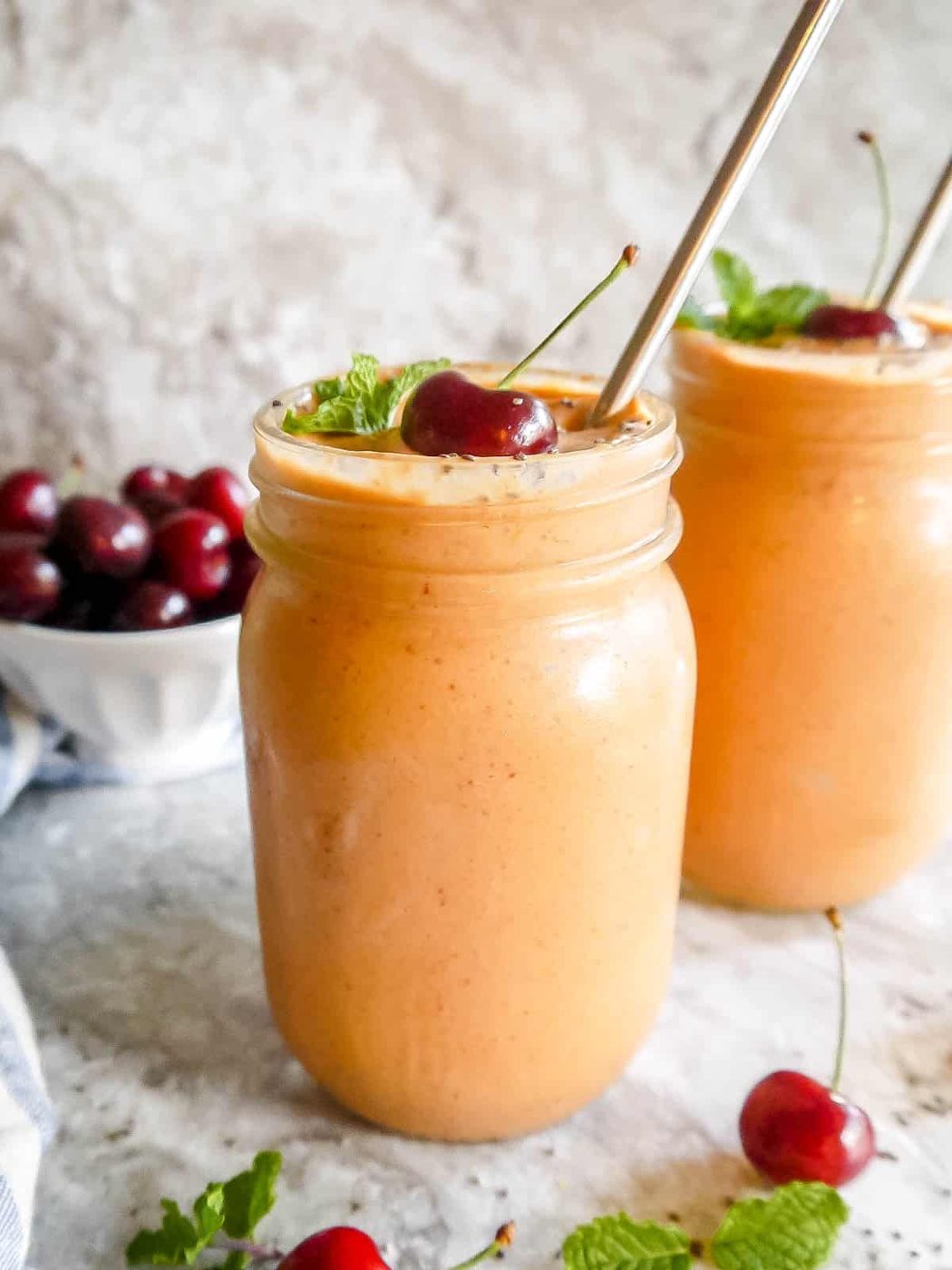 Greek Yogurt: Cherry Mango Carrot Smoothie