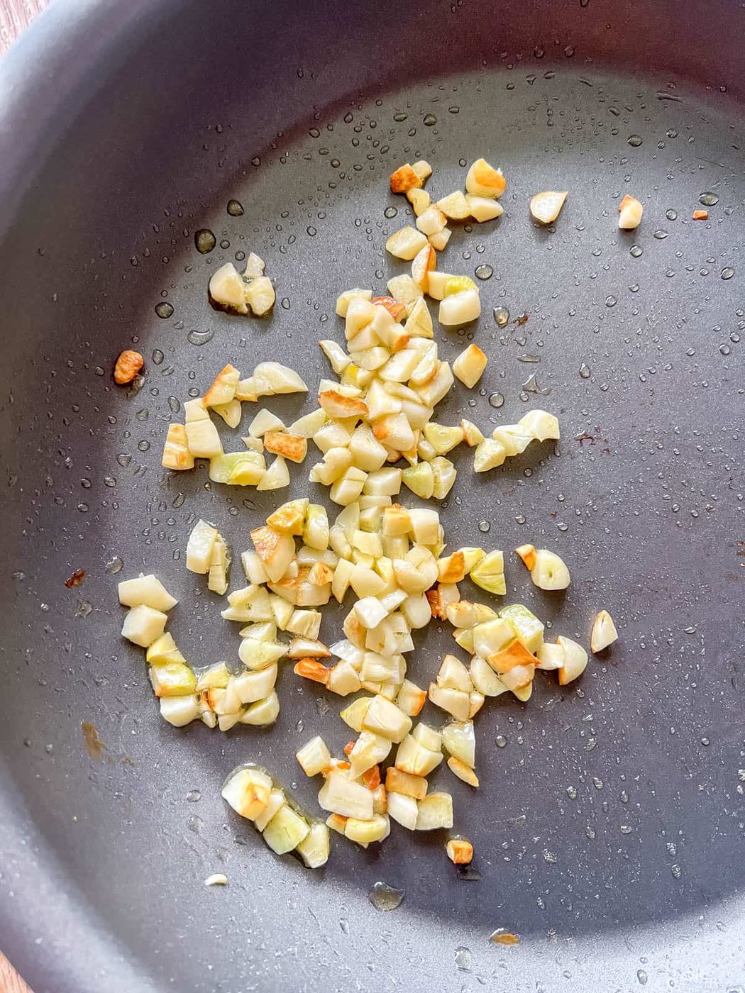 Garlic sautéed in olive oil.