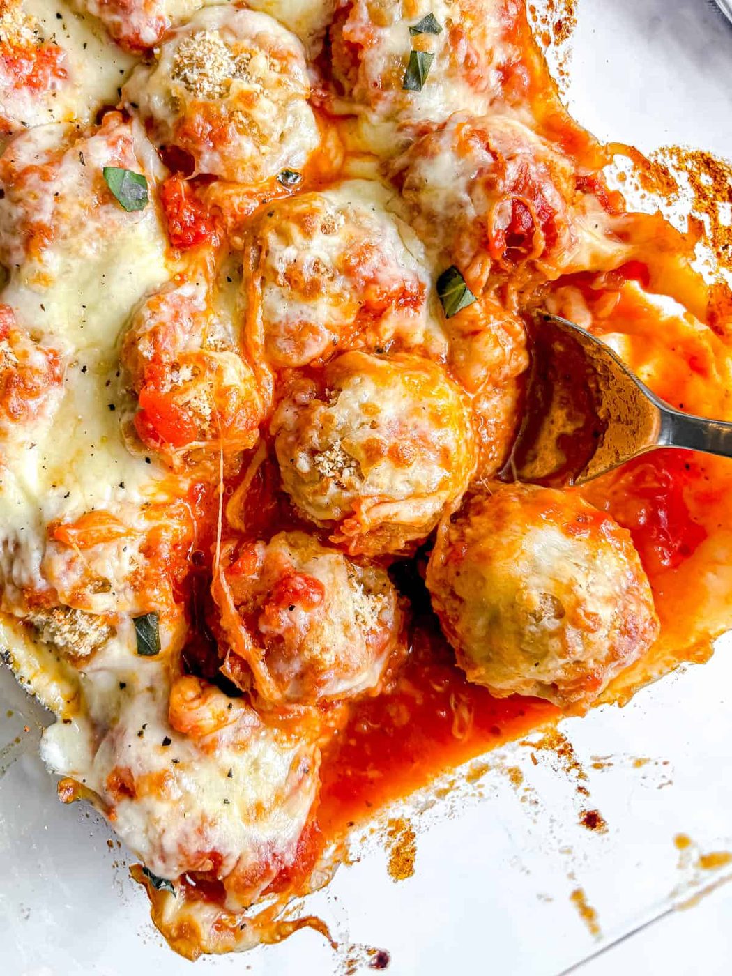 Chicken Parmesan Meatballs, baked