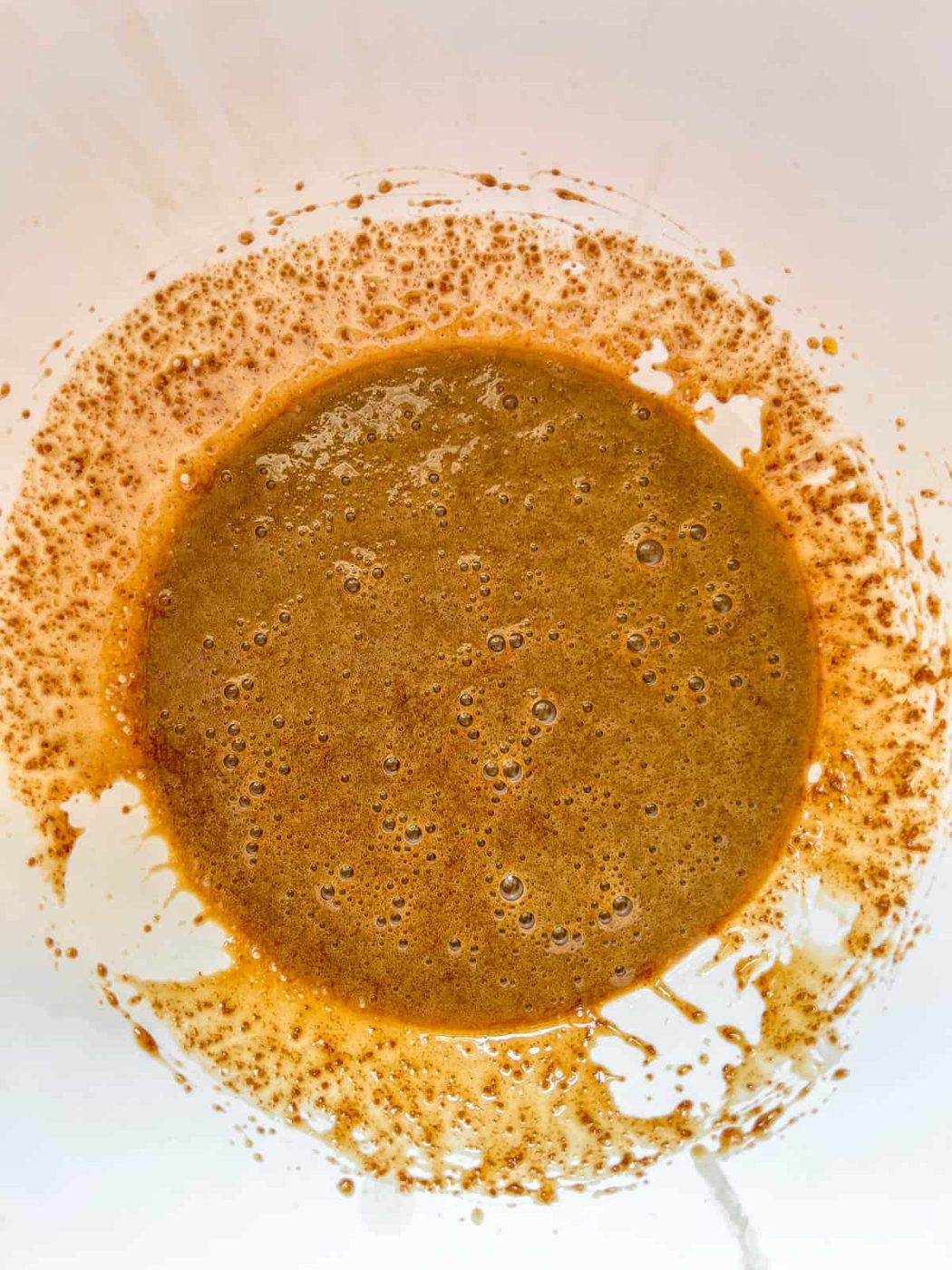 Wet ingredients mixed together.