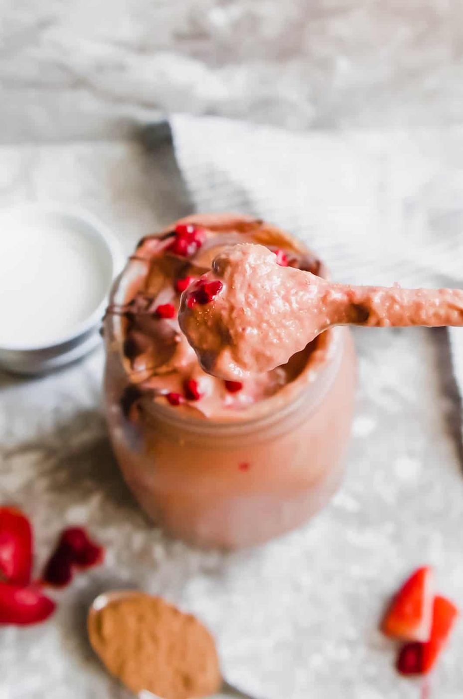 Chocolate Raspberry Cauliflower Smoothie (Paleo, GF)