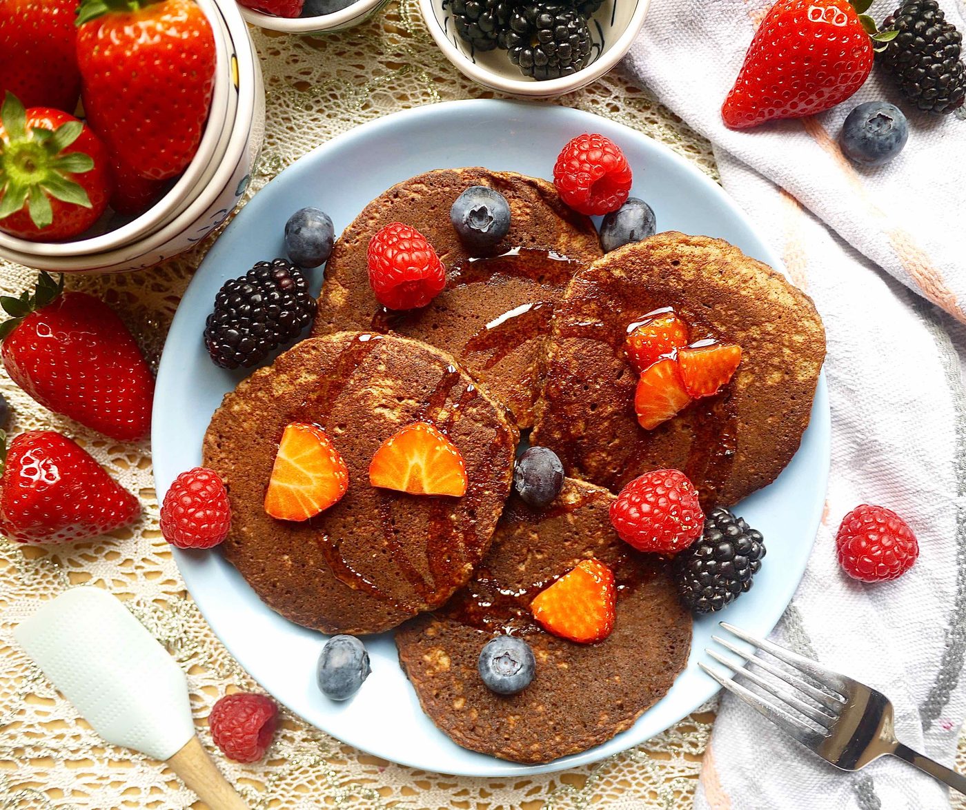 Chocolatey Cocoa Paleo Pancakes, Gluten-free
