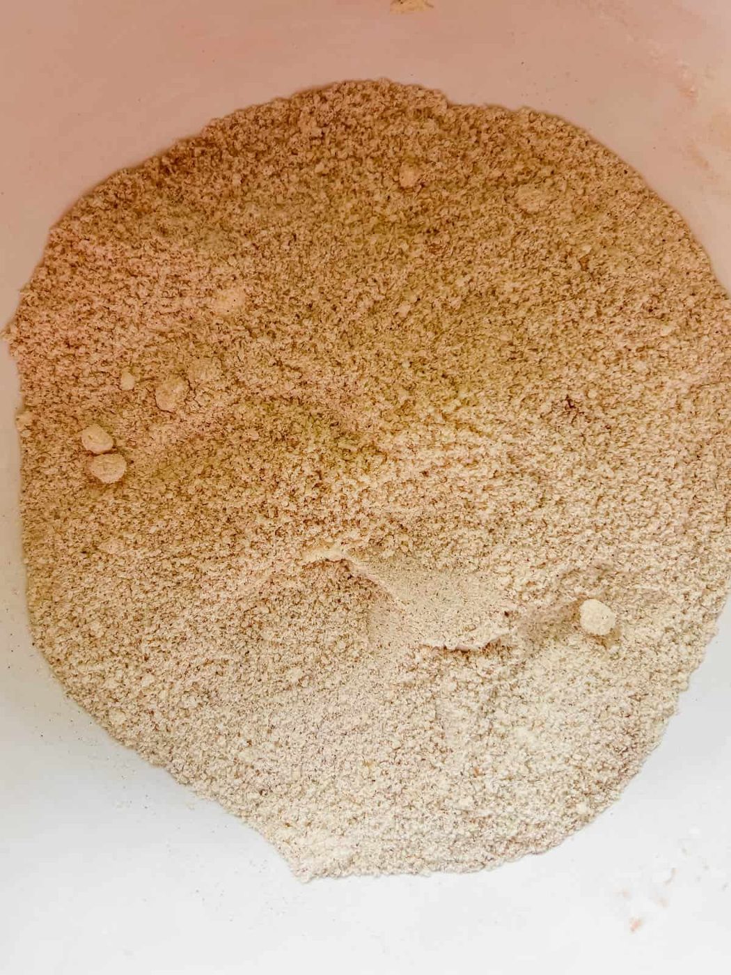 Dry ingredients mixed together in a bowl.