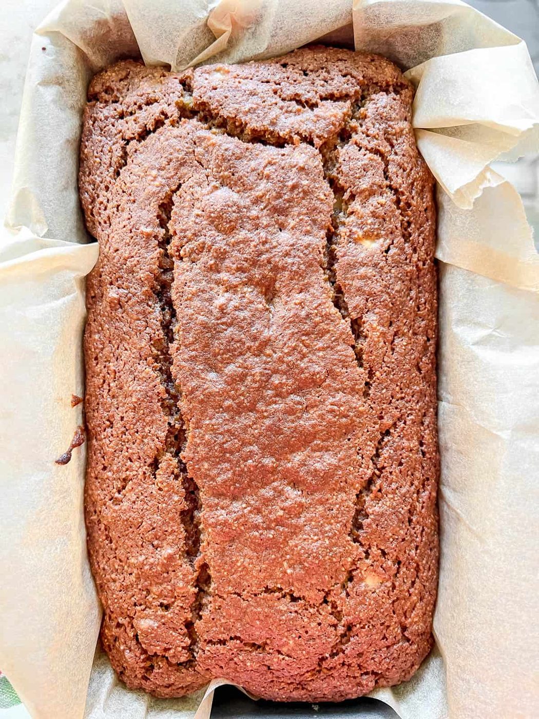 Freshly baked Paleo banana bread.