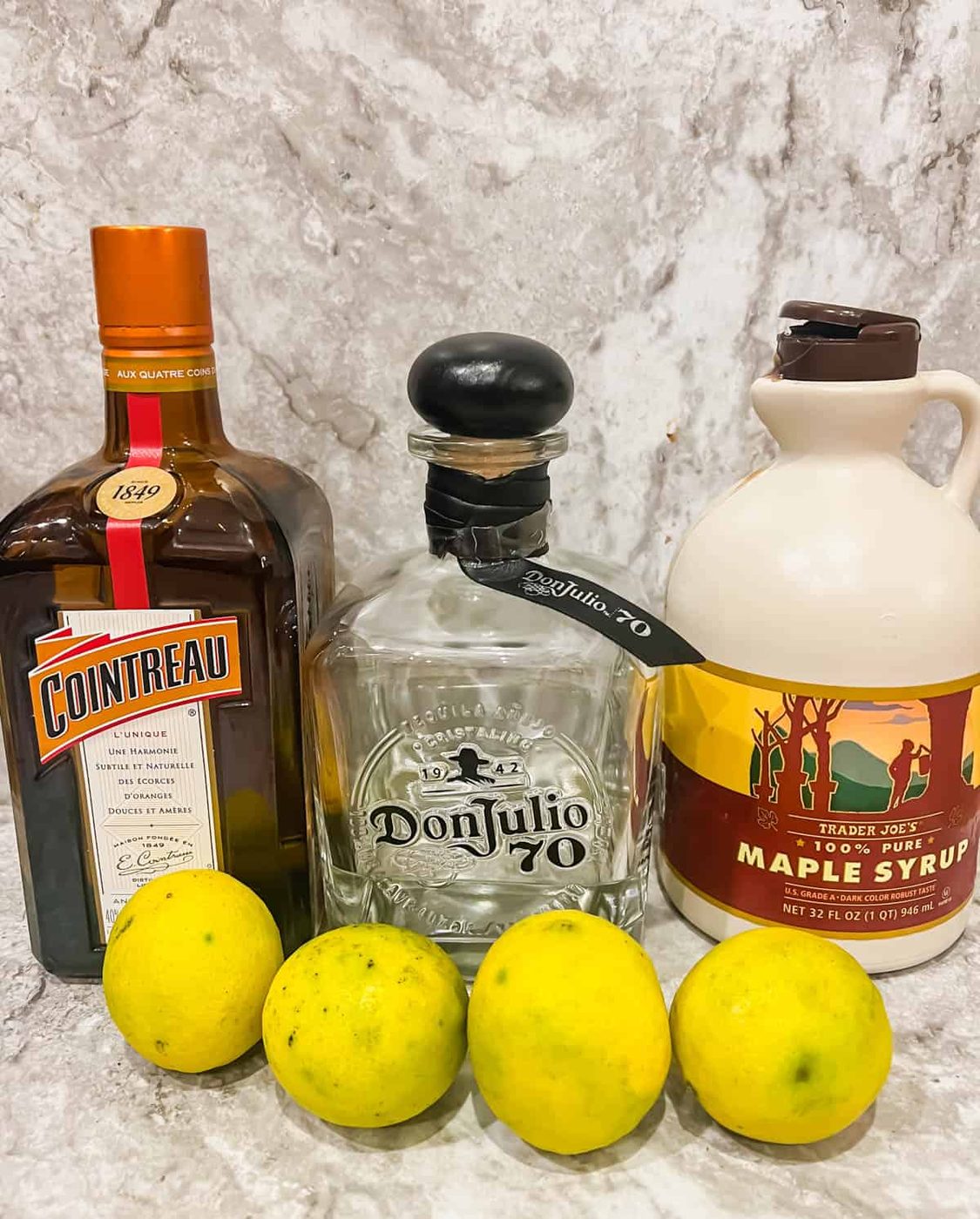 Ingredients needed to make Cointreau Margaritas.