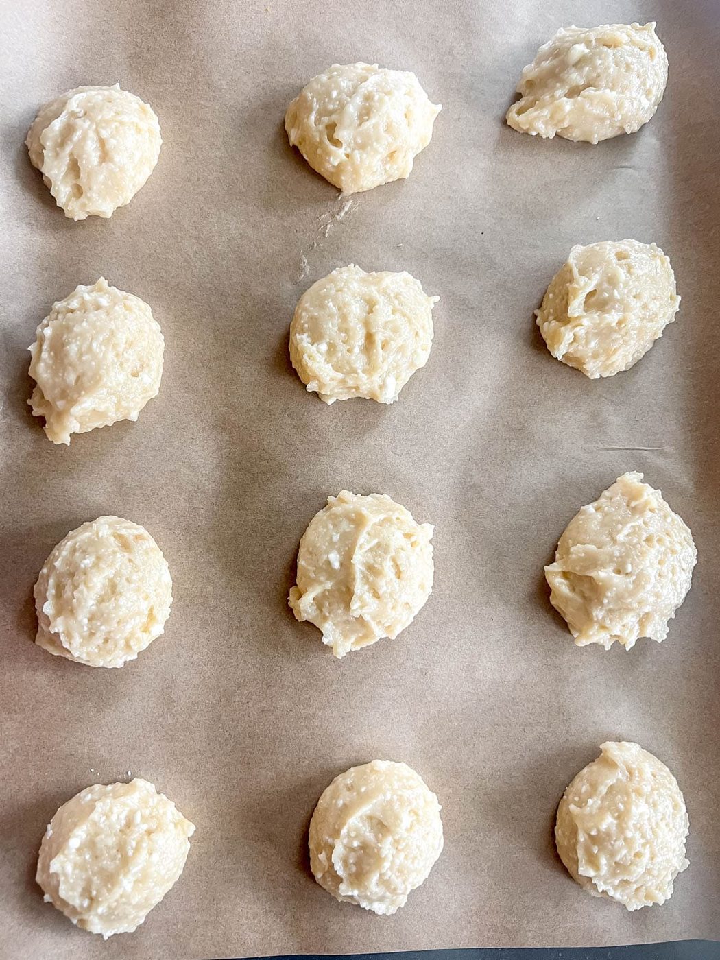 Cottage cheese sugar cookies before baking.