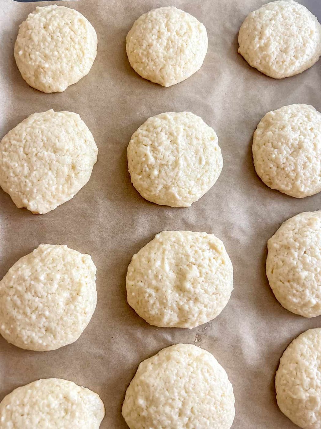 Cottage cheese sugar cookies after baking.