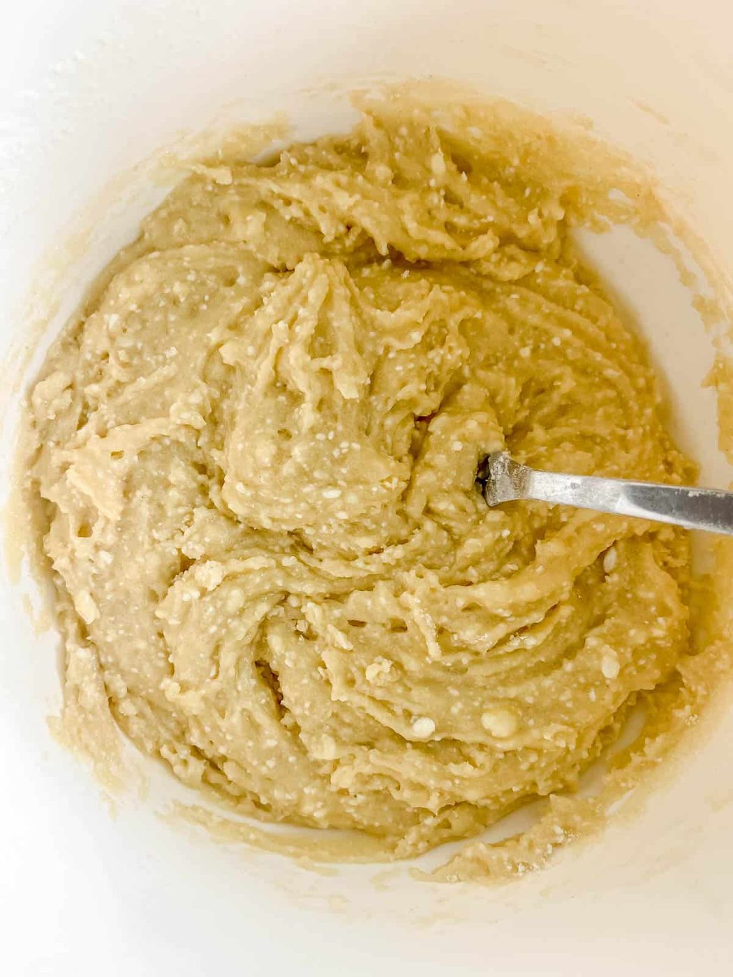Cottage cheese cookie dough in a bowl.