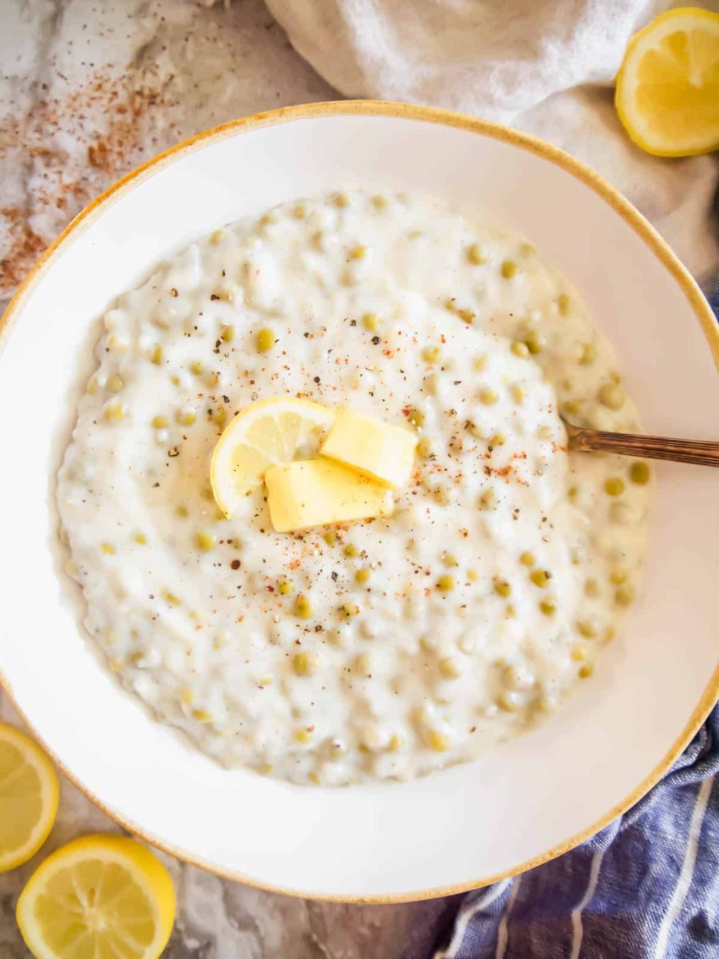Creamed Peas, Dairy-free option