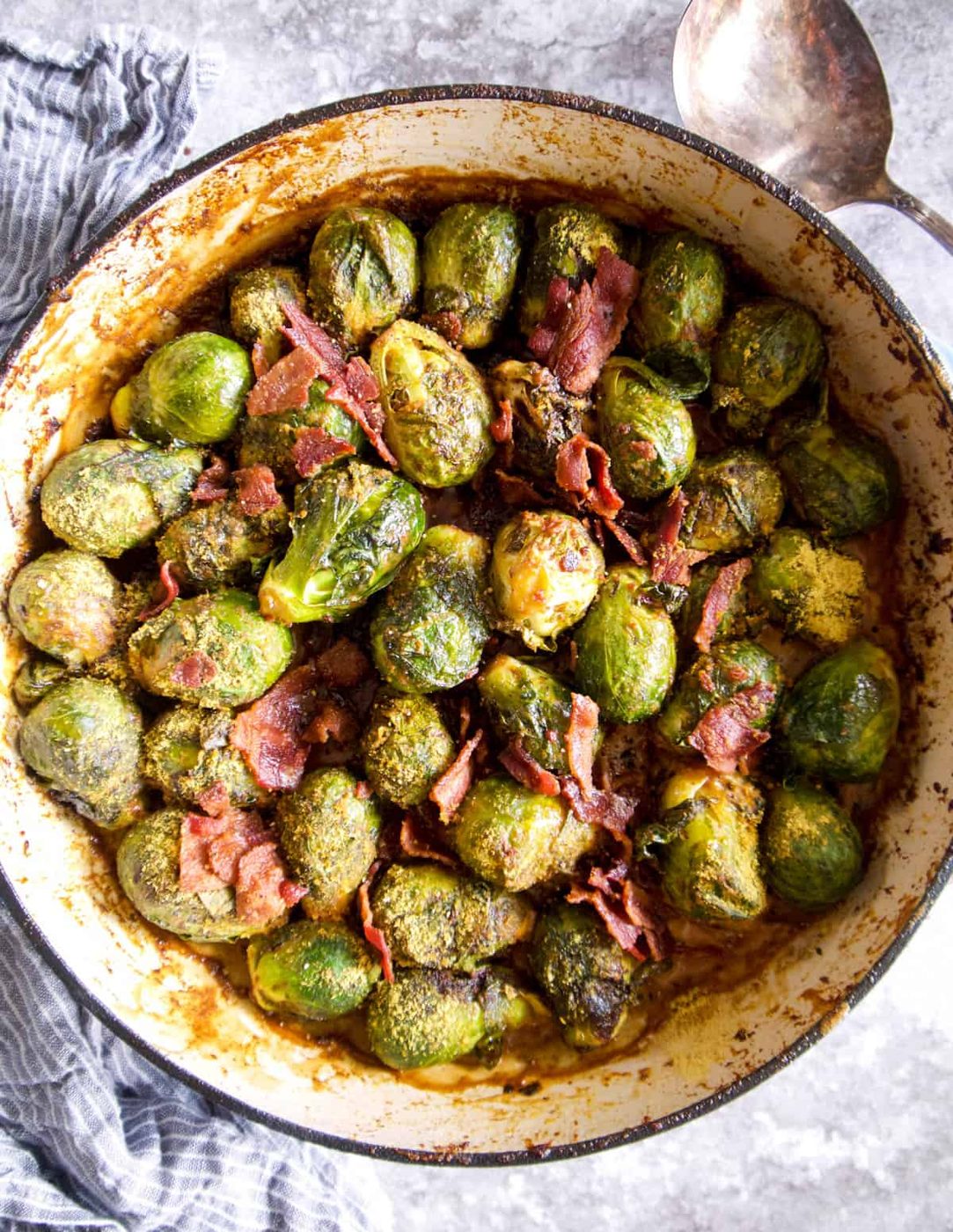 Paleo brussel sprouts casserole freshly baked.