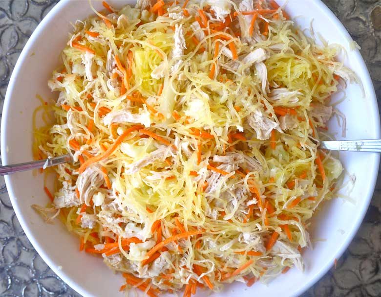 Creamy Buffalo Chicken Spaghetti Squash Casserole (paleo, GF)