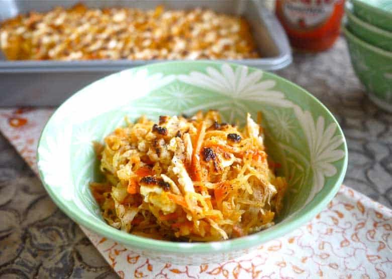 Buffalo Chicken Spaghetti Squash Casserole