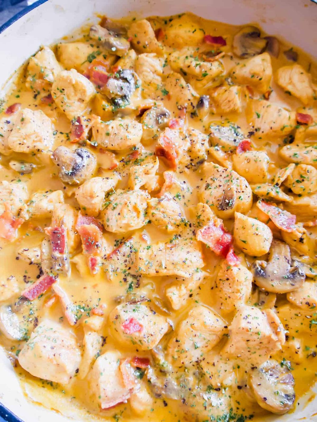 Creamy Dairy-free Bacon & Mushroom Chicken