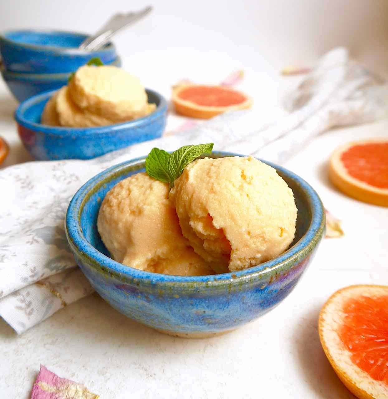 Creamy Grapefruit Sorbet, Dairy-free, Paleo