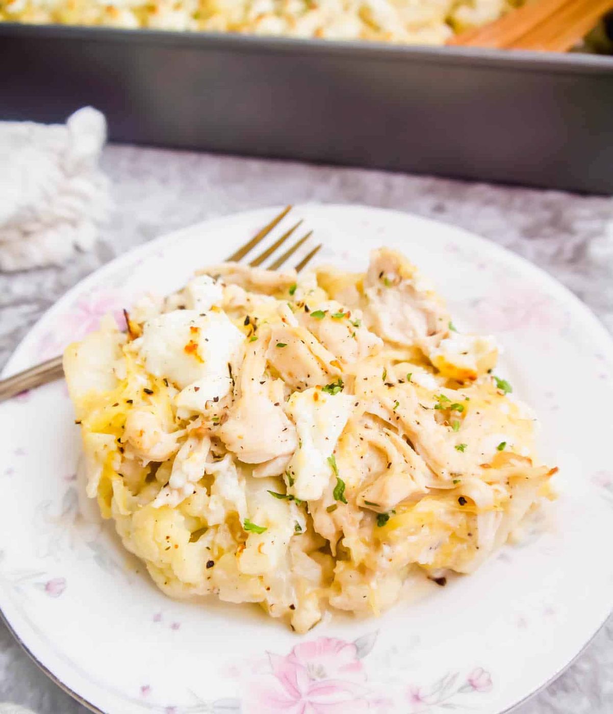 Chicken Spaghetti Squash Casserole, Dairy-free, Paleo