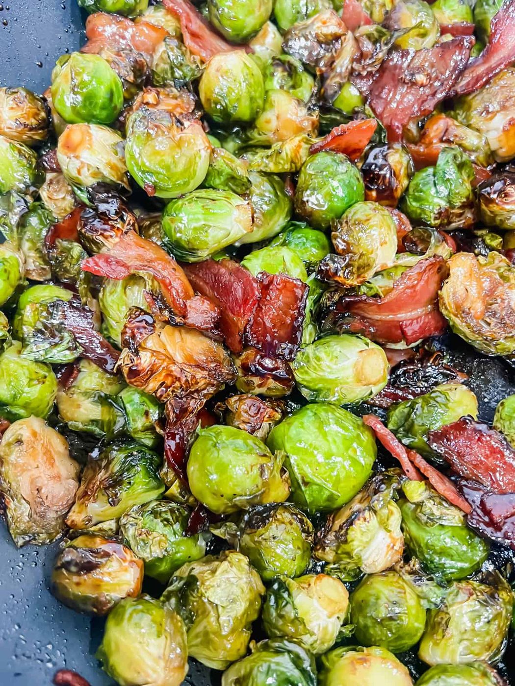 Maple Bacon Brussels Sprouts, crispy