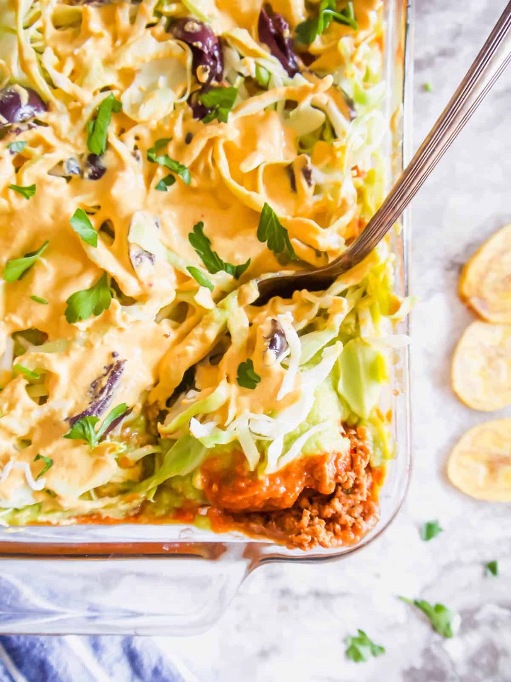 7 Layer Dairy-free Taco Dip with Turkey
