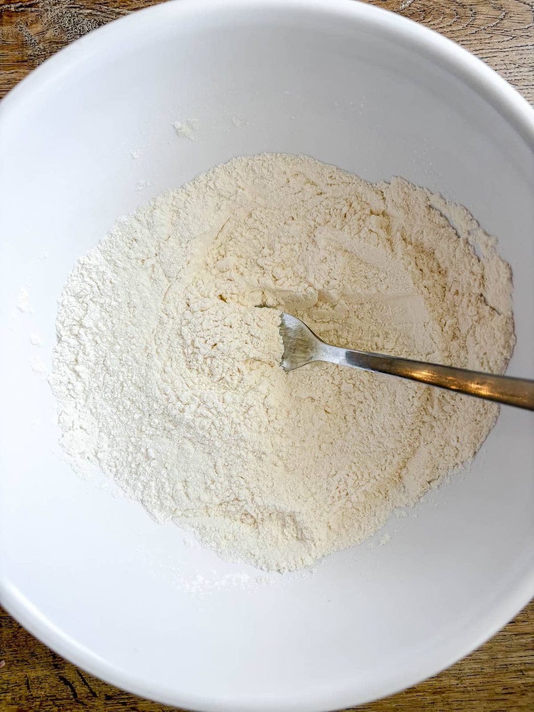 Dry ingredients in a bowl.
