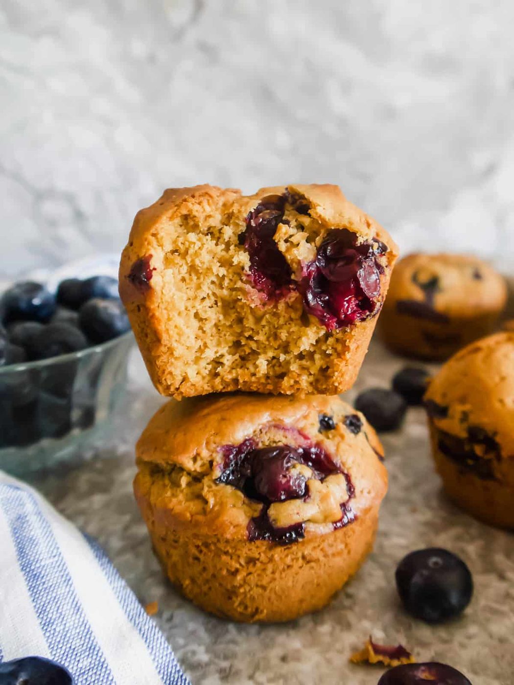 Dairy-free Blueberry Muffins, made with Olive Oil