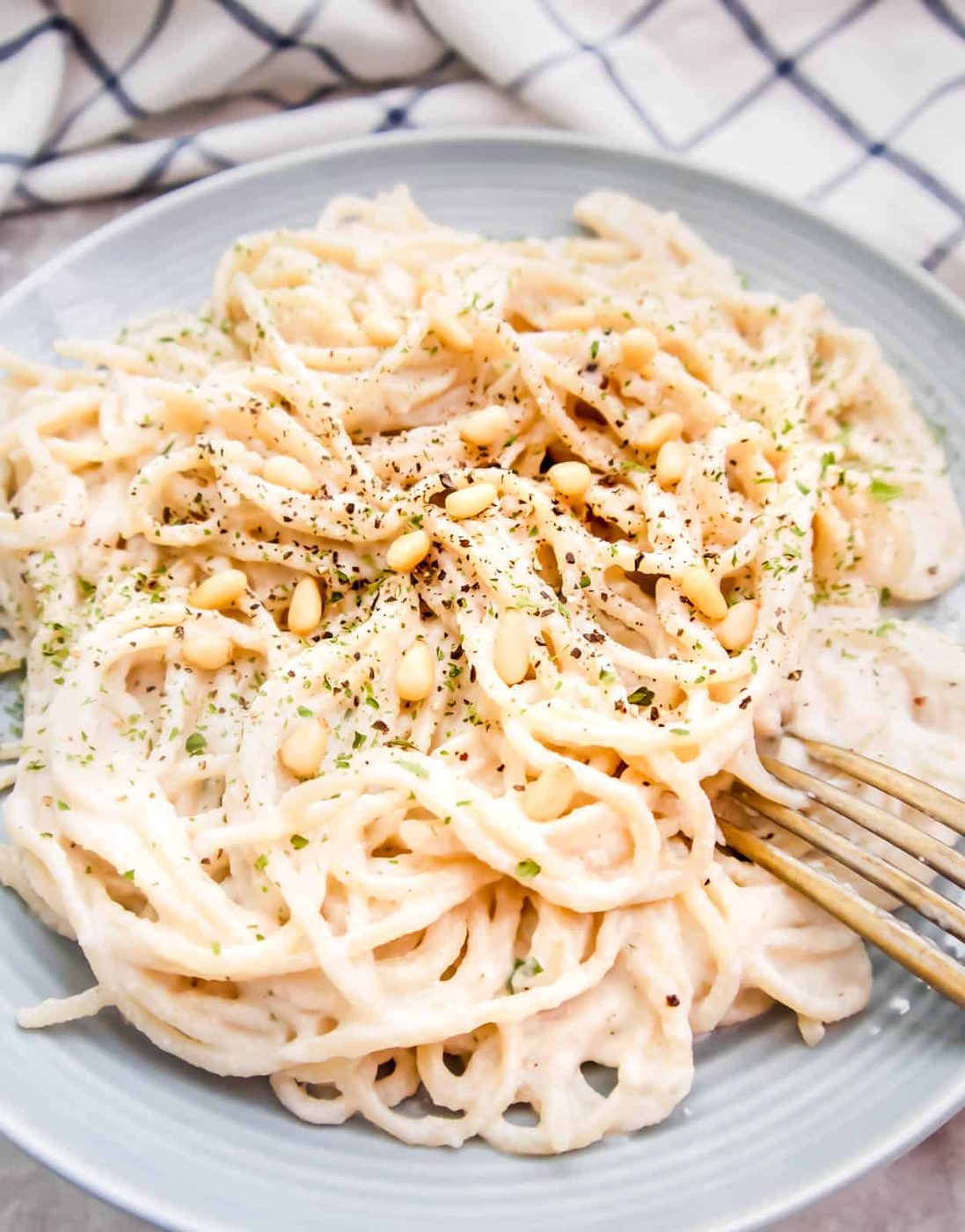Dairy-free Cauliflower Pine Nut Sauce, Paleo, Whole30