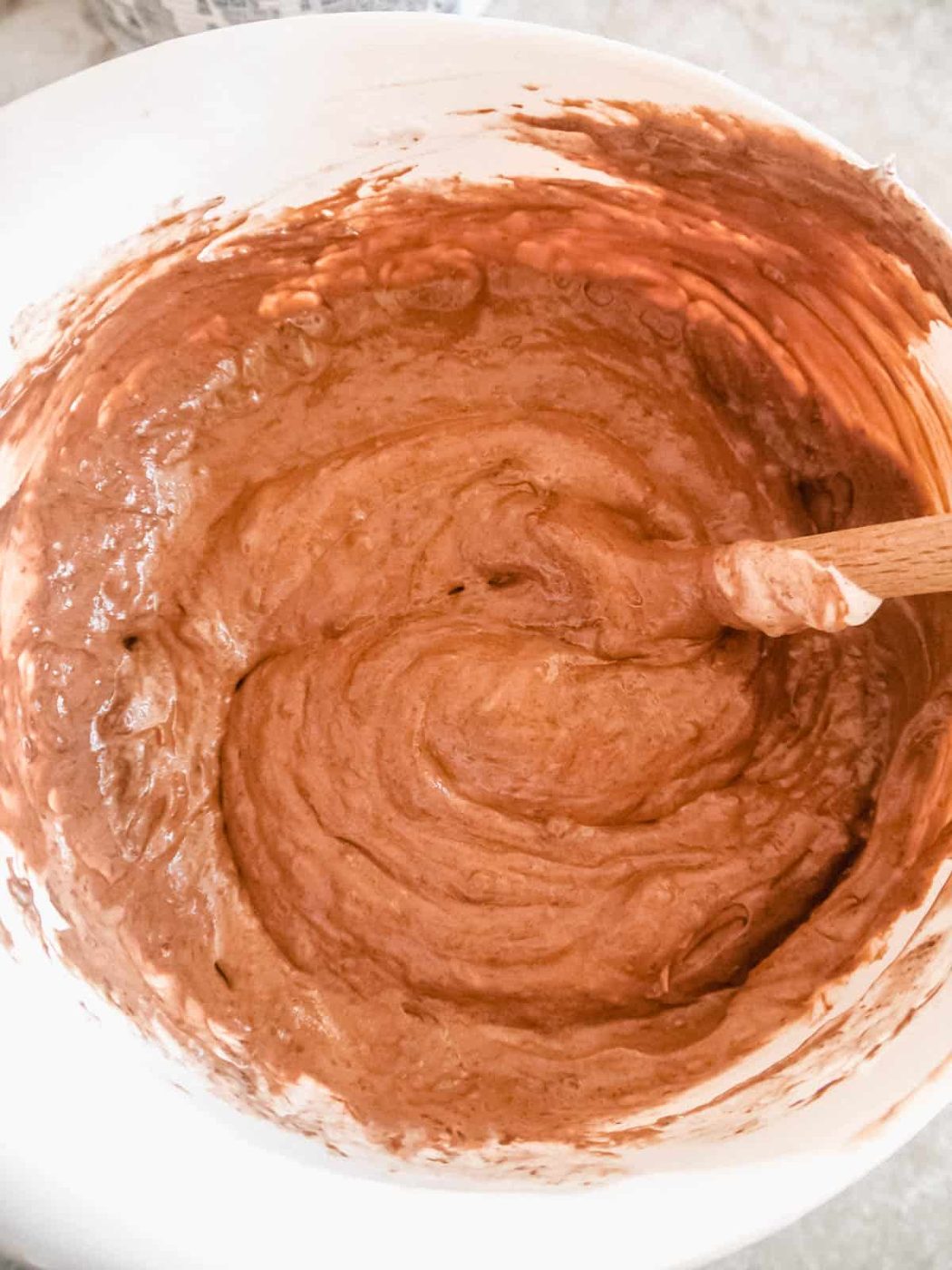 Melted chocolate mixed into cocowhip.