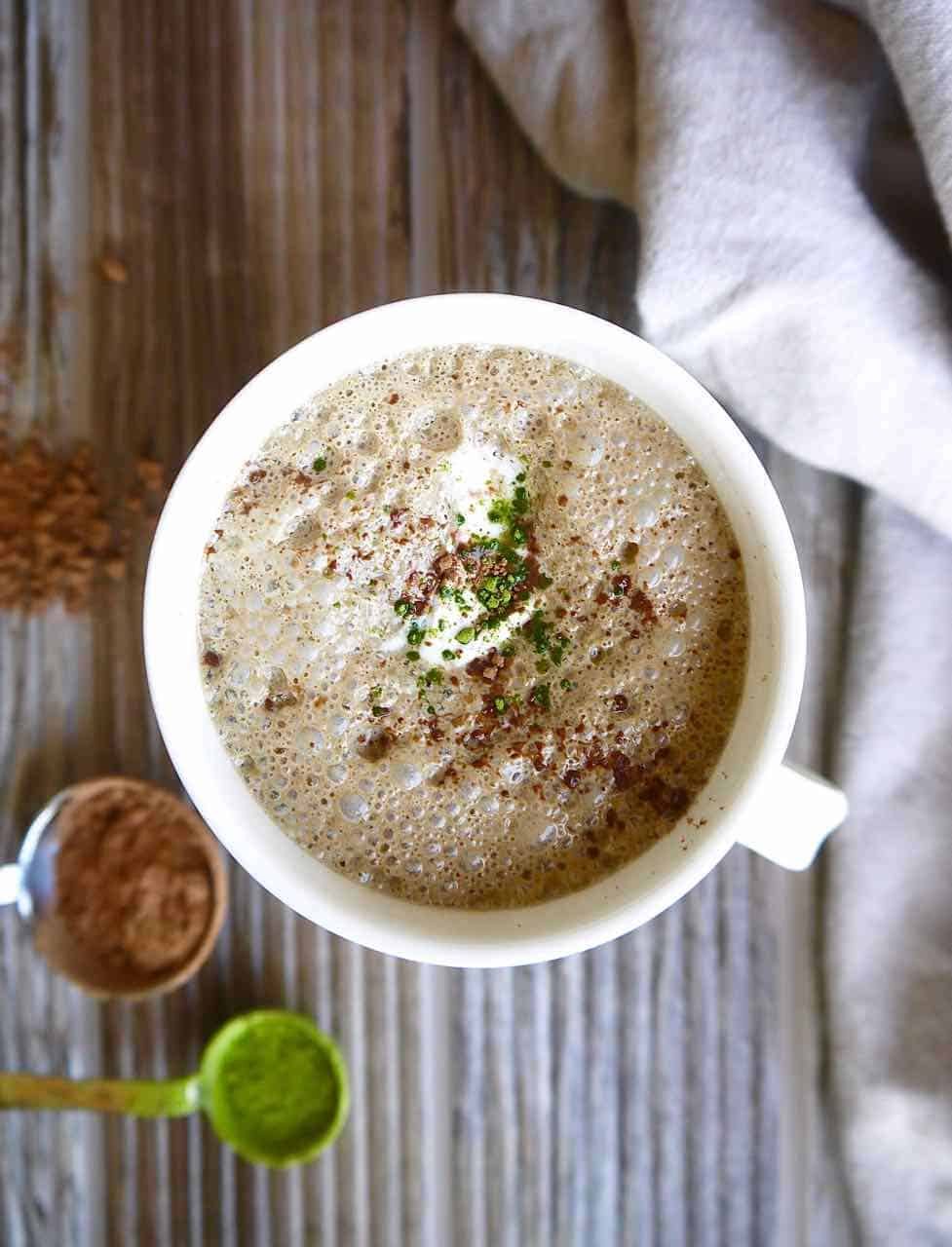 Dairy-free Matcha Hot Chocolate, Paleo