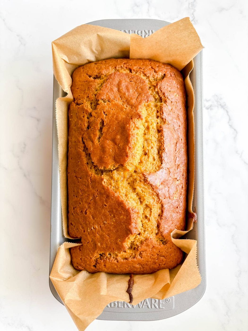 Dairy-free pumpkin bread after baking.