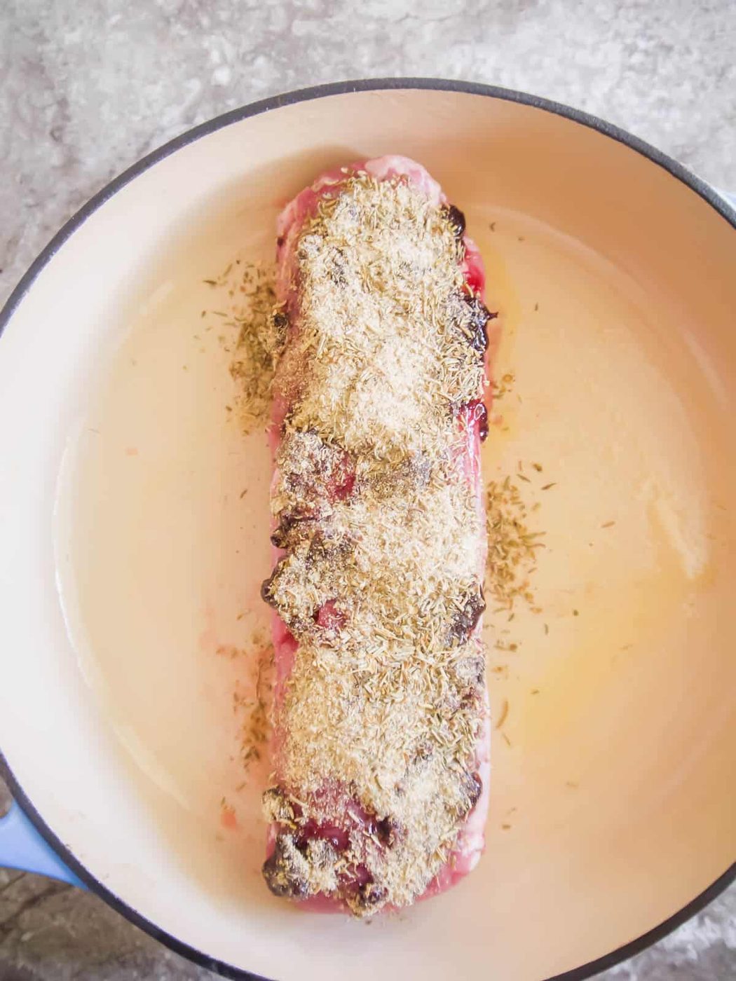 Dutch Oven Baked Pork Loin with Jam and Spices
