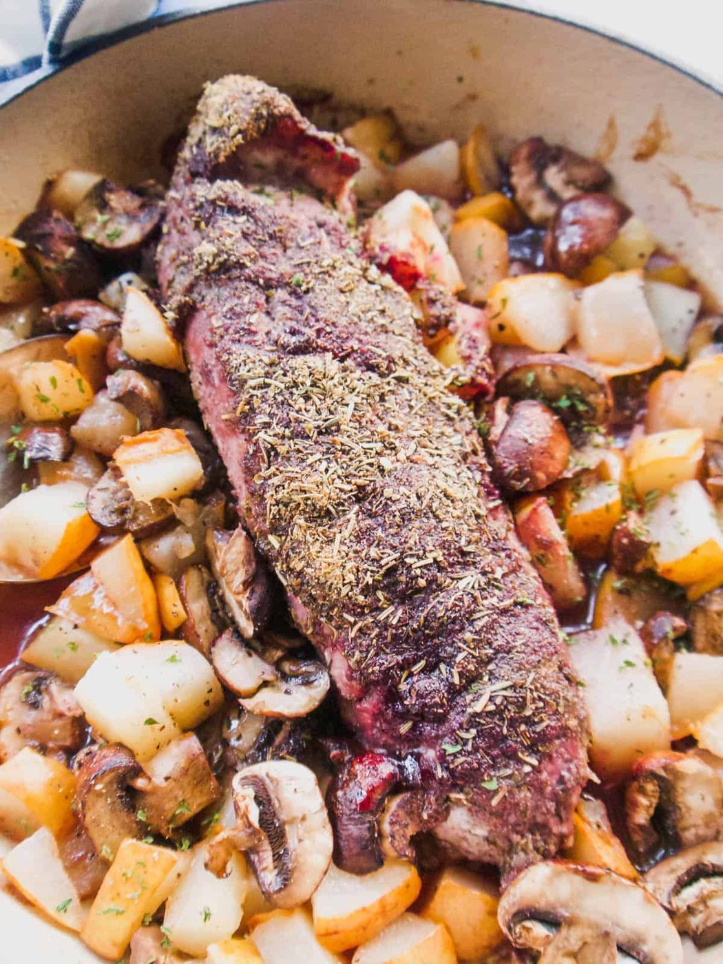 Dutch Oven Baked Pork Loin with Jam and Spices