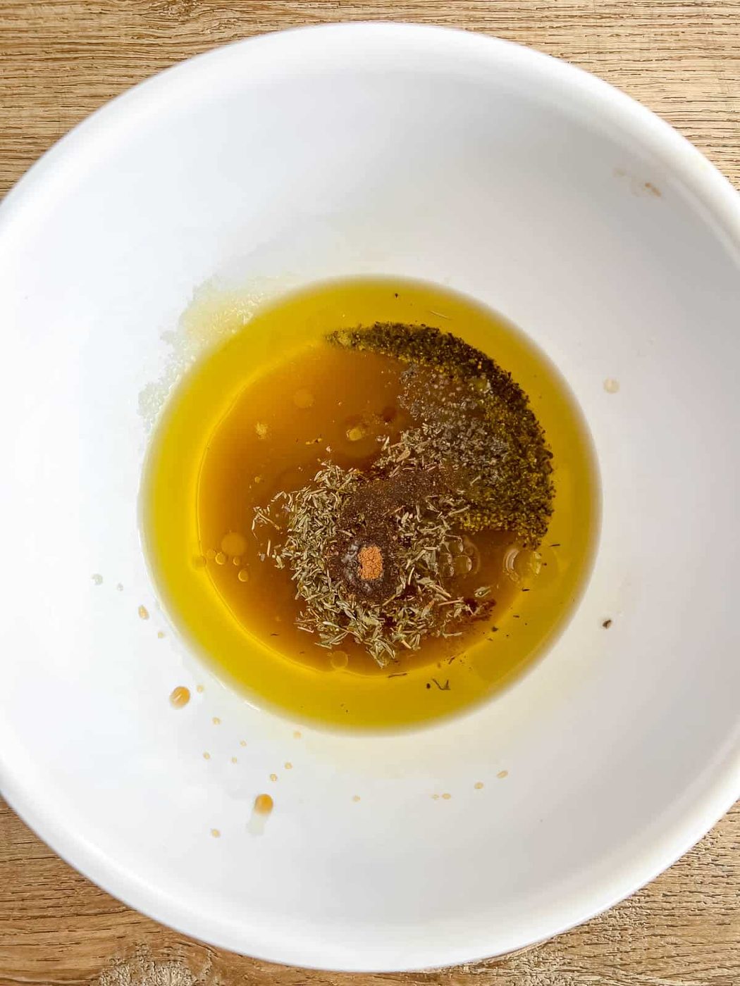 Fall harvest dressing in a bowl.