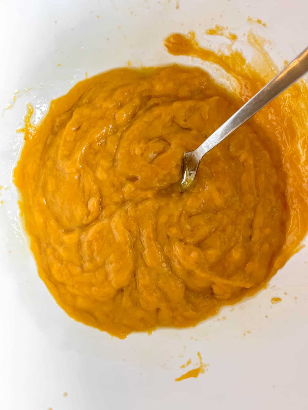 Wet ingredients in a bowl.
