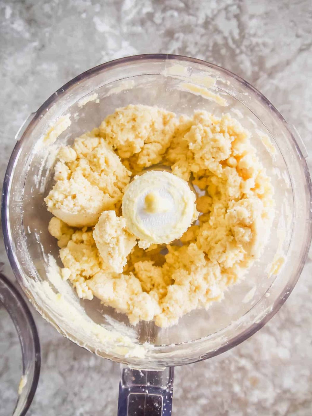 Dough made in the food processor.